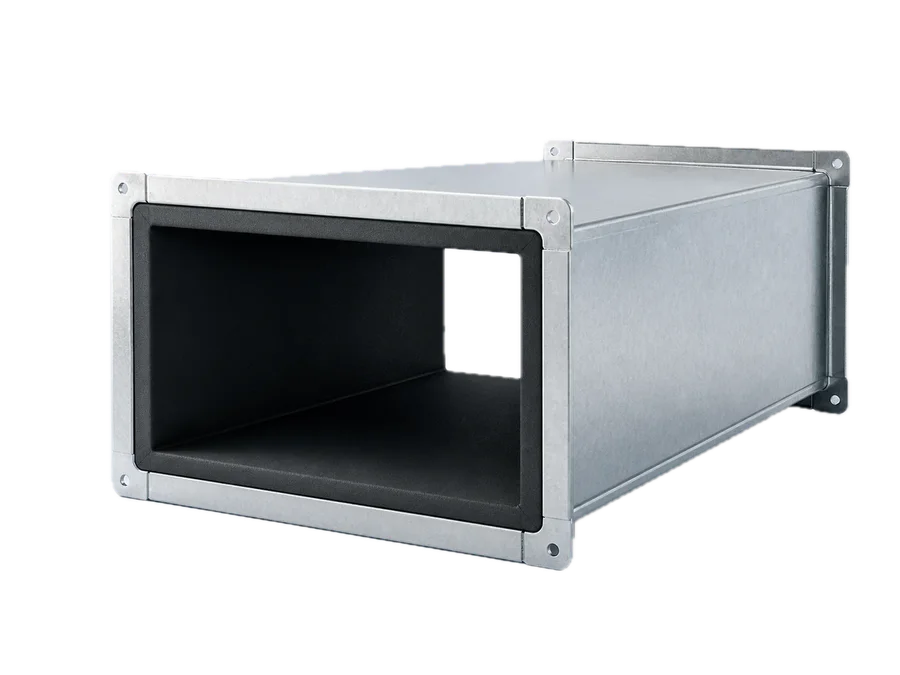 Conducto rectangular con aislamiento interior elastomérico